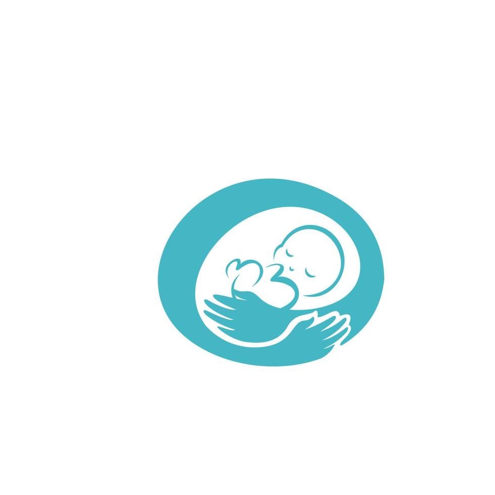 Logo mẹ và bé màu xanh baby