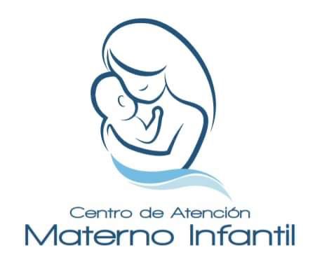 Logo mẹ và bé màu xanh baby