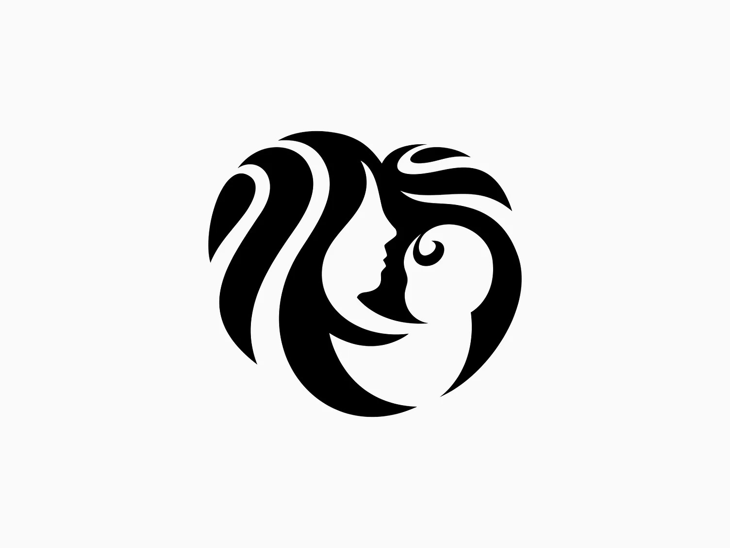 Logo mẹ và bé tối giản, hiện đại