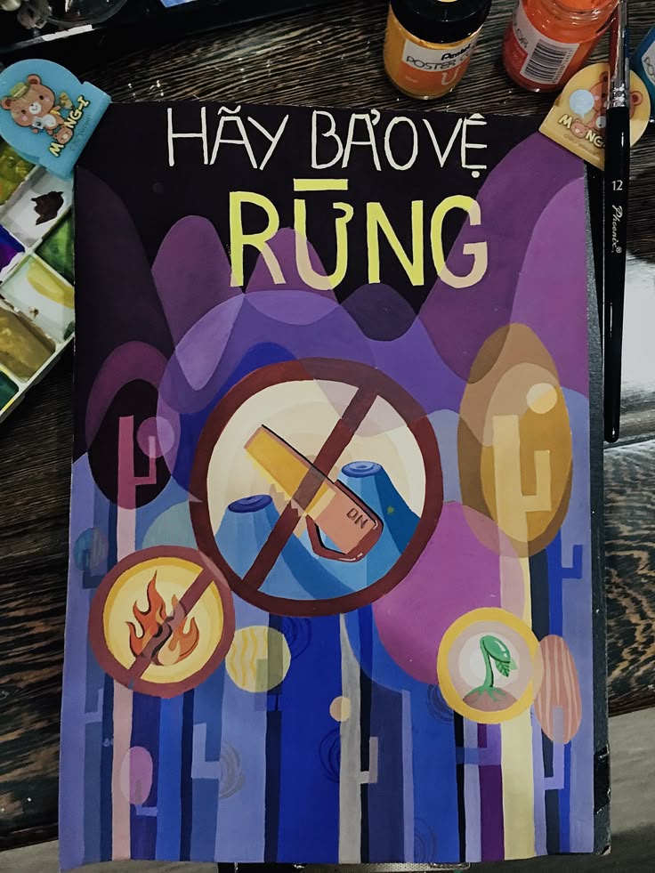 Poster chủ đề bảo vệ rừng và đa dạng sinh học