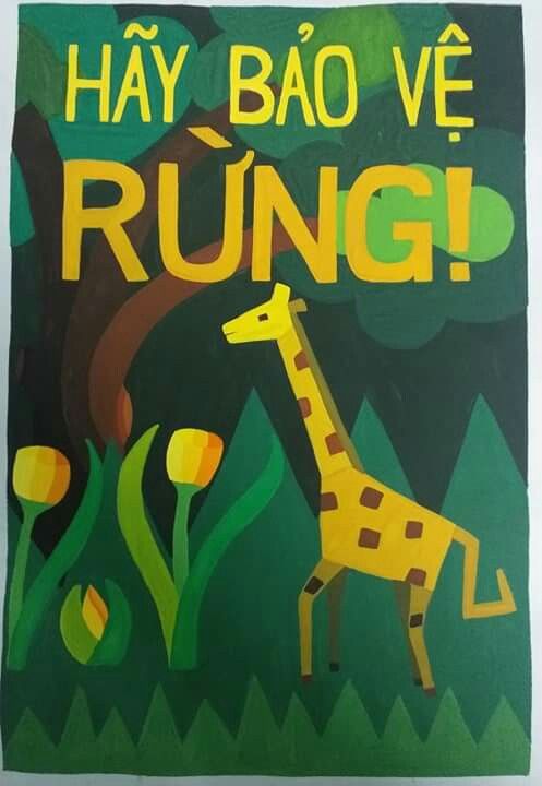 Poster chủ đề bảo vệ rừng và đa dạng sinh học