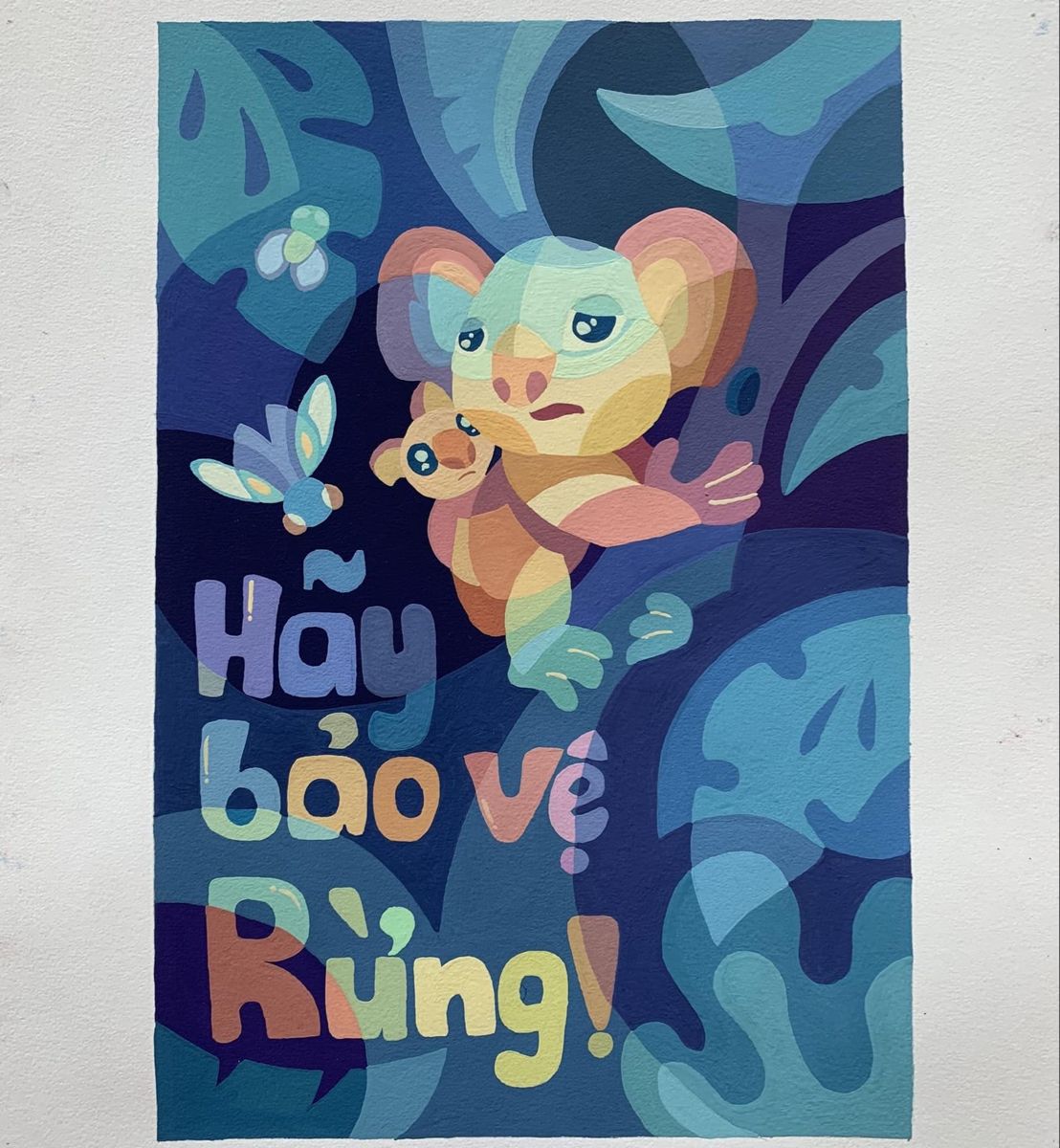Poster chủ đề bảo vệ rừng và đa dạng sinh học