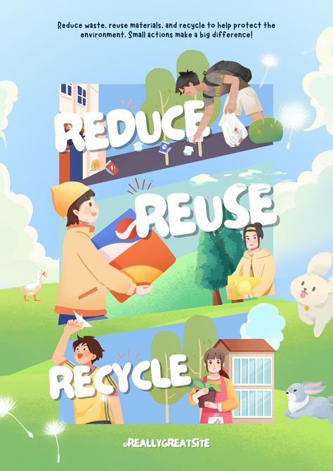 Poster về chủ đề giảm rác thải nhựa