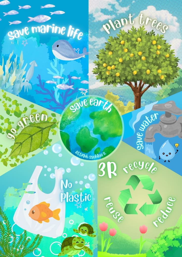Poster bảo vệ môi trường chủ đề trái đất xanh