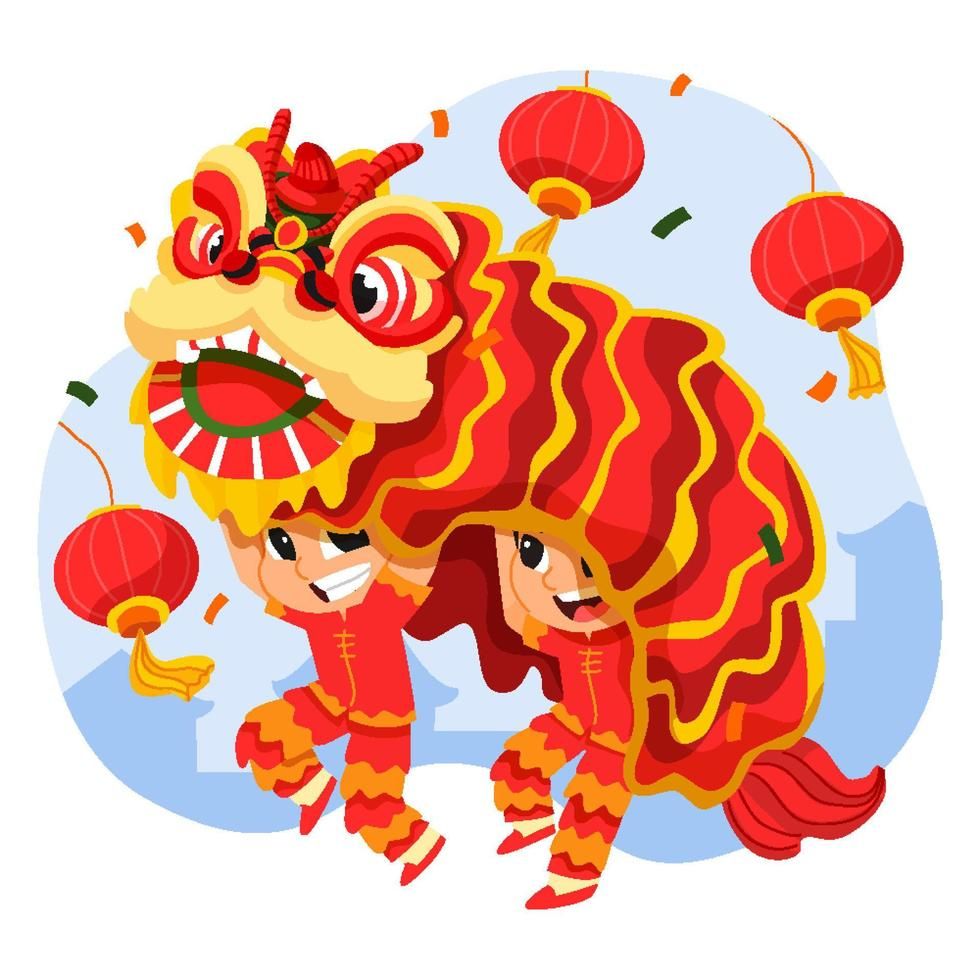 Ý tưởng thiết kế sticker đầu lân phong cách truyền thống 4