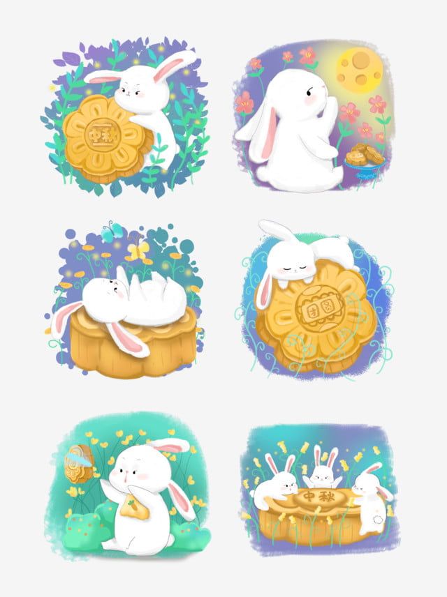 Ý tưởng thiết kế sticker thỏ ngọc phong cách dễ thương 2