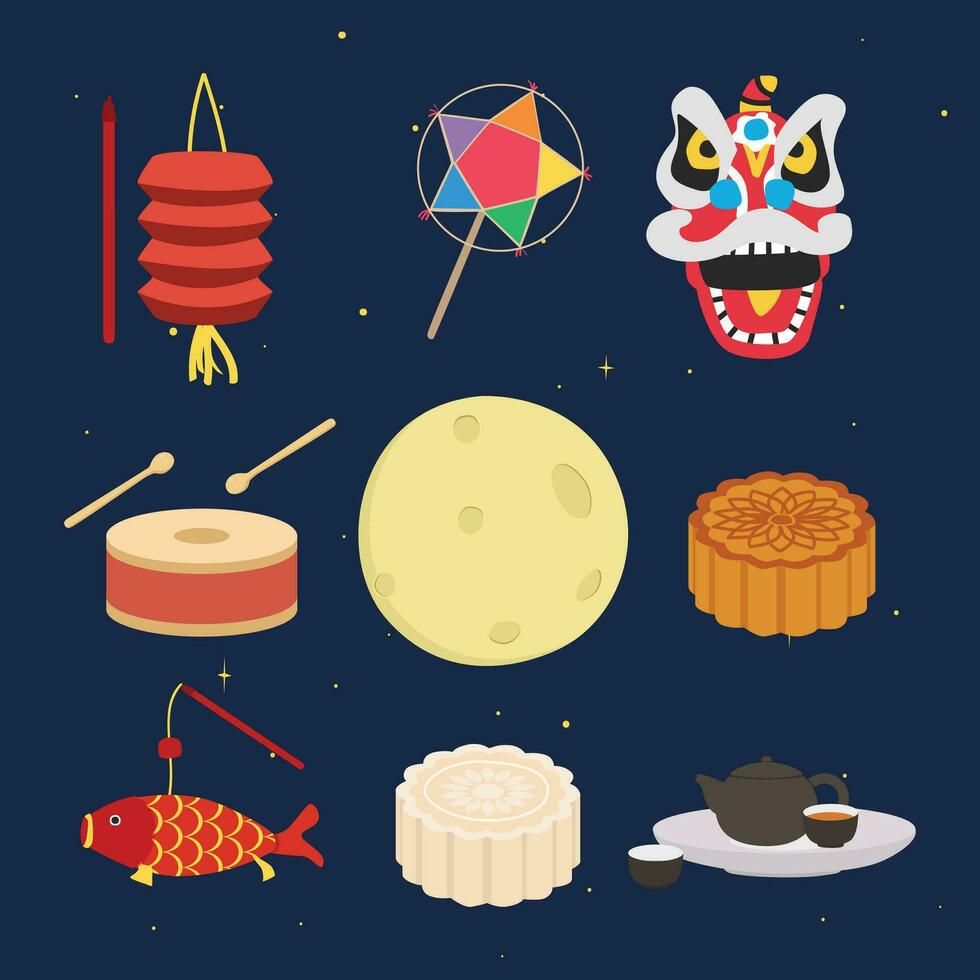 Ý tưởng thiết kế sticker trung thu phong cách đơn giản 4