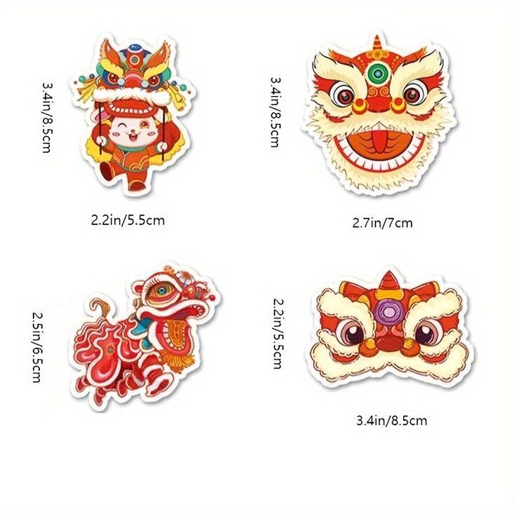 Ý tưởng thiết kế sticker múa lân phong cách truyền thống 5