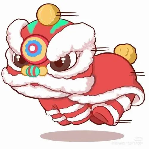 Ý tưởng thiết kế sticker múa lân phong cách dễ thương