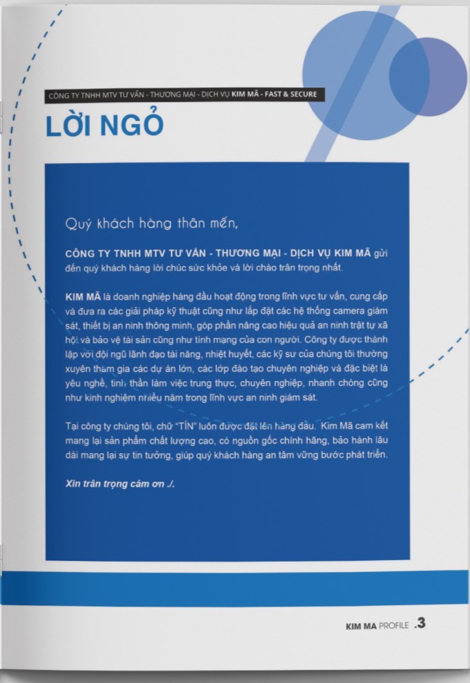 Thư ngỏ Company Profile