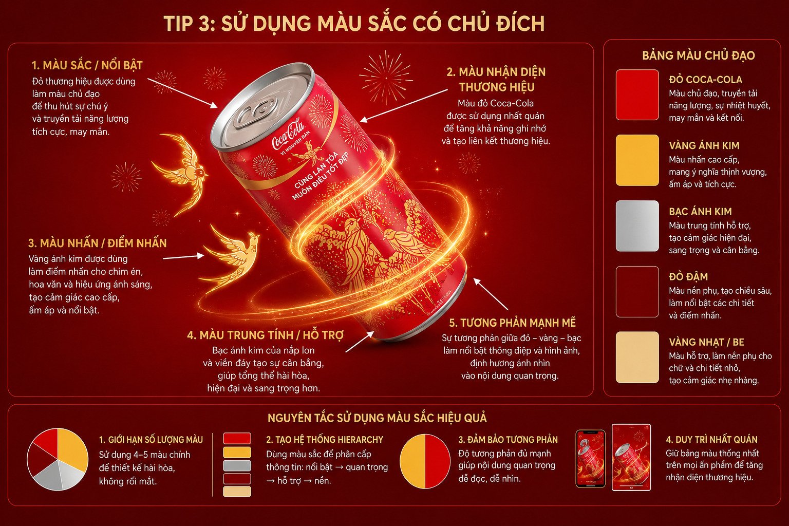 Tip 3: Sử dụng màu sắc có chủ đích