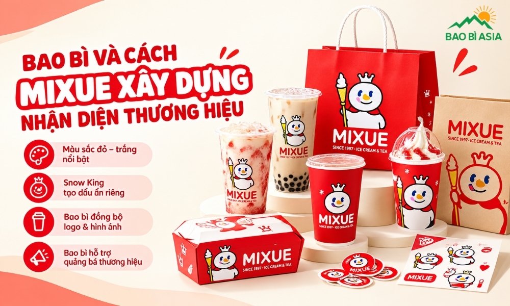 Bao bì và cách Mixue xây dựng nhận diện thương hiệu