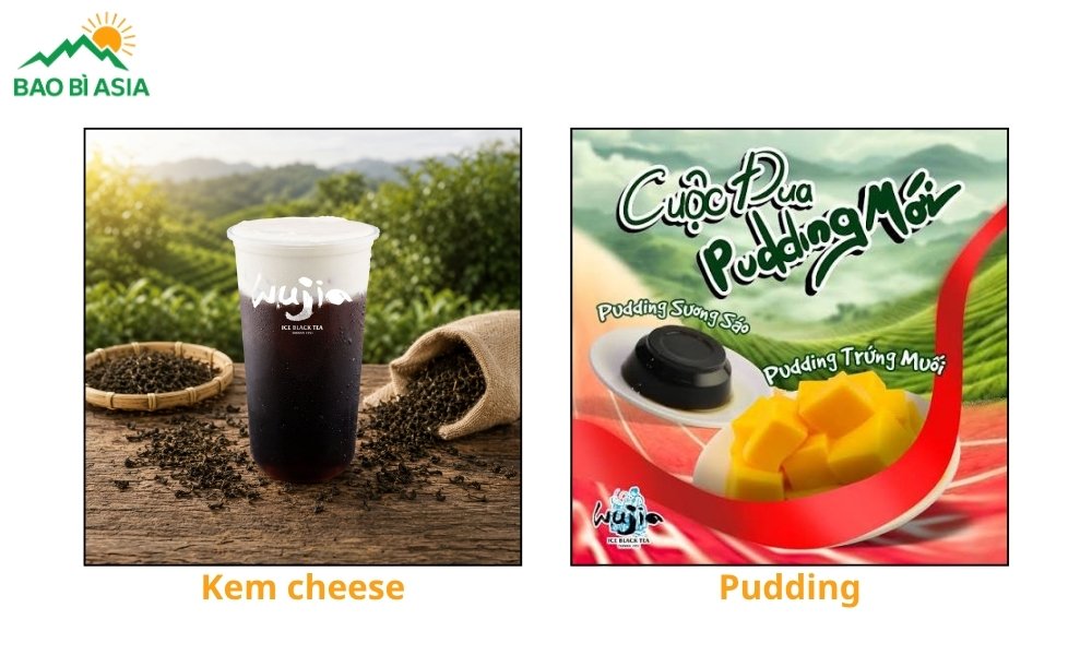 Pudding, kem cheese 