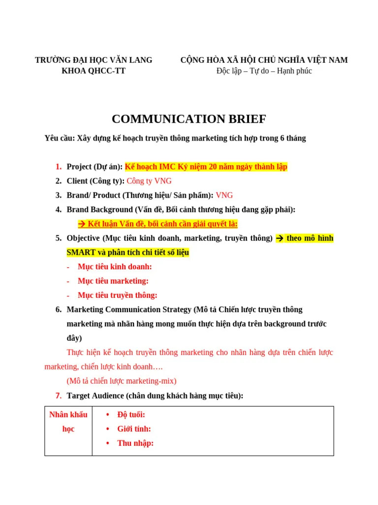 Communication brief