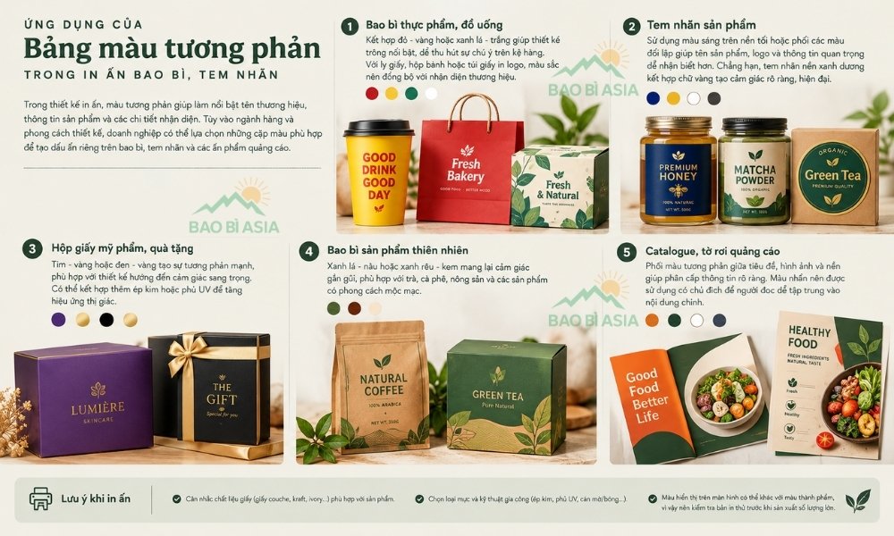 Ứng dụng của bảng màu tương phản trong in ấn bao bì, tem nhãn