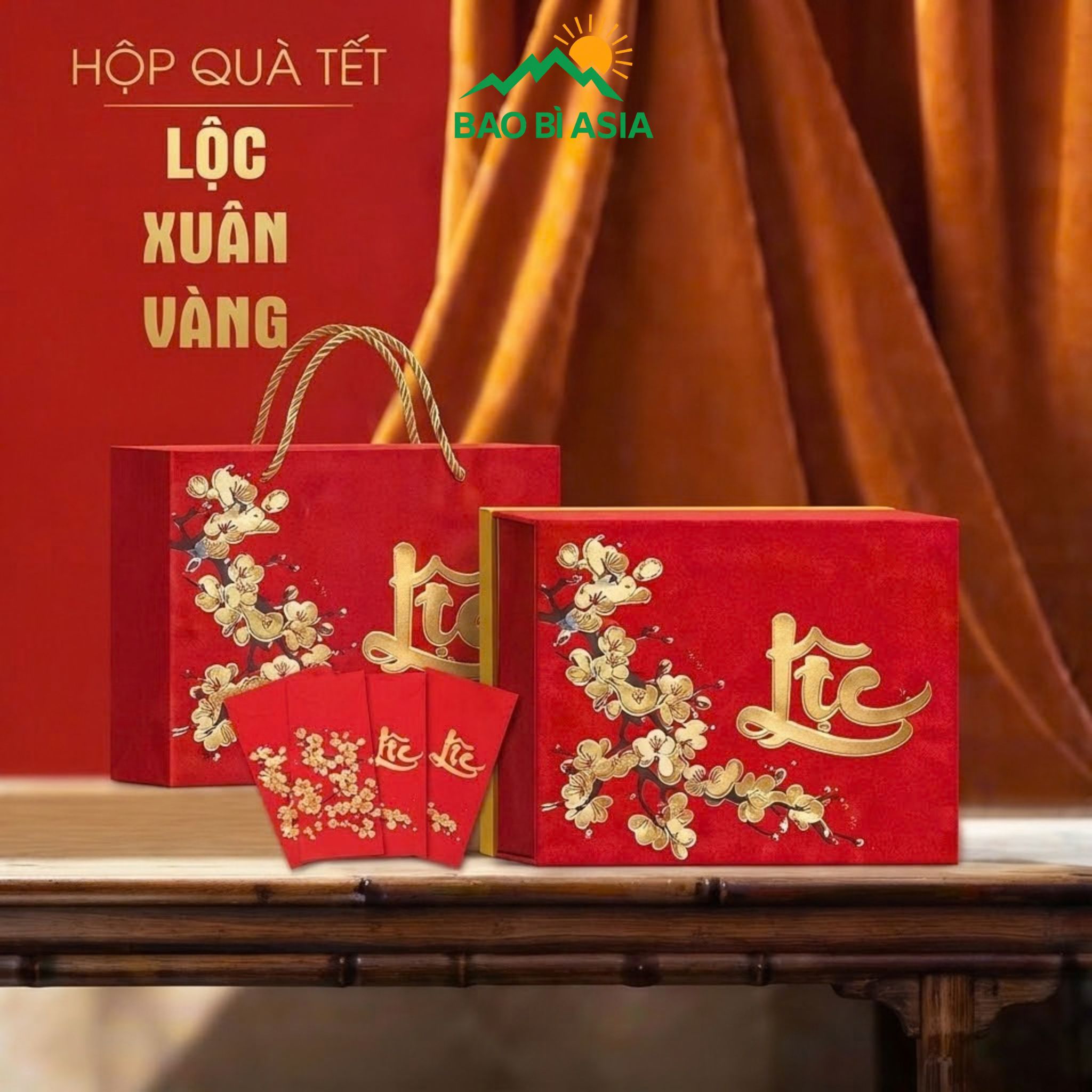 Hộp quà Tết Lộc Xuân Vàng