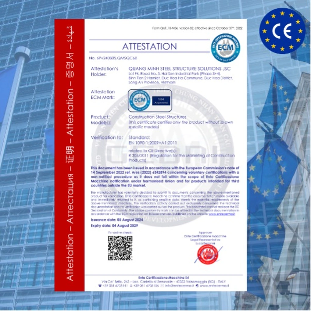 Mẫu chứng nhận CE 1