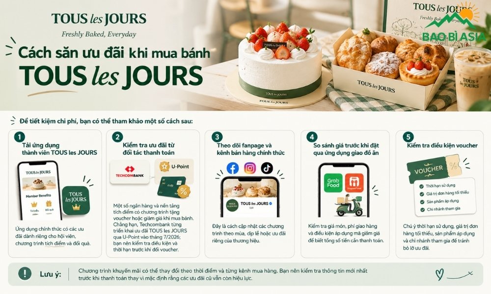 Cách săn ưu đãi khi mua bánh TOUS les JOURS